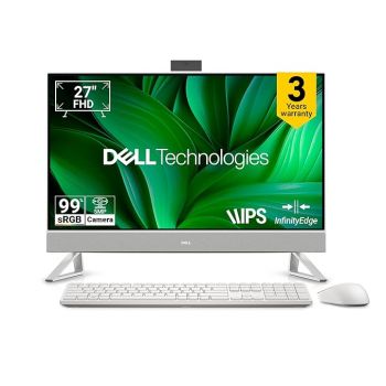 Dell AIO Inspiron 7730, i7-1335U, 16 GB, 1TB SSD, 27.0" FHD Ntch Narrow Border Infinity Display, Intel® Iris® Xe Graphics, Win11+MS Office 24+M365, Pearl White Cover + Molded