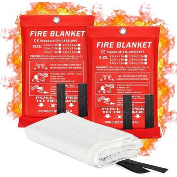 Safe Cure - Emergency Fire Blanket | Survival Fiberglass, Flame Retardant, Protection Fire Blanket | Shelter Safety Cover for The Kitchen, Fireplace, Grill, Car, Camping | 1X2 Mtr | Pack of 1