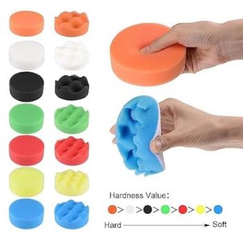 SWAMINE Polishing Pads Sponge and Woolen Polishing Waxing Buffing Pads Kits,Car Foam Drill 3-Inch Buffing Pad,11 PCS Polishing Pads Kit,Car Buffer Polisher Kit Sponge Pad Kit, Multi