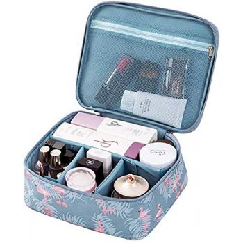 FASTUNBOX (LABEL) Striped 18 Cms Cosmetic Pouch (M_5058077885179_Blue)