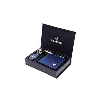 WildHorn Gift Hamper For Men I Rfid Protected Leather Wallet, Keychain & Pen Combo Gift Set I Gift For Friend, Boyfriend,Husband,Father, Son Etc, Assorted
