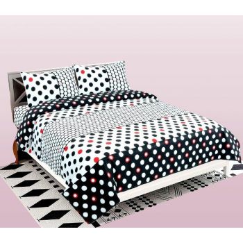 141 TC Printed Soft Cotton Double Bedsheet with 2 Pillow Covers