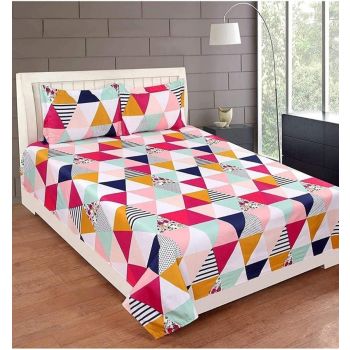 500 TC Cotton King Geometric Flat Bedsheet