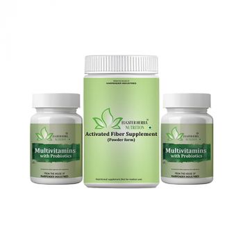 HEALTH FOOD SUPPLEMENT (1 ACTIVATED FIBER 500g ( POWDER FORM ) And 2 MULTIVITAMIN WITH PROBIOTIC-120 TABLETS)