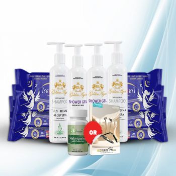 COMPLETE CARE COMBO (Shampoo 500ml x 2 , body with face wash 500ml x2, sanitary pad 6 packets, neckband or multivitamin)