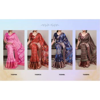 Tasar Silk Printed Casual Wear Saree Collection