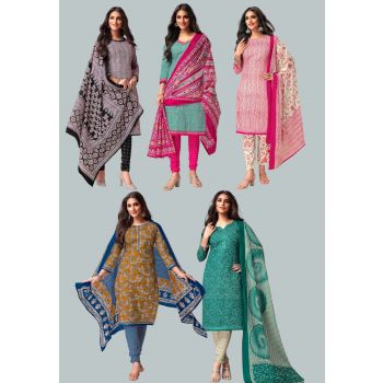 Premium Cotton Dress Material 5 pcs