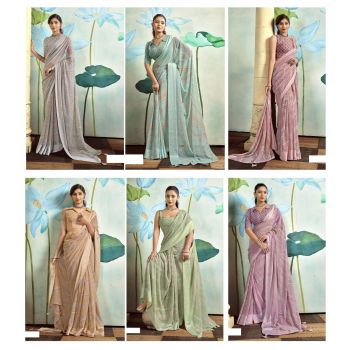 Georgette Printed Saree 6 Pcs