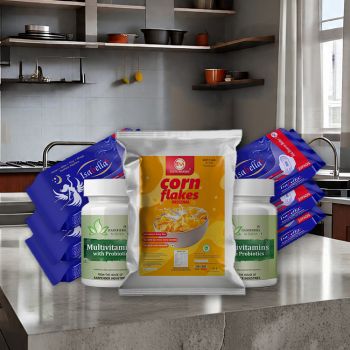 Isabella Sanitary pad (120 Pieces) 6 Packets |1 Taste Maker's Cornflakes  500g|  And 2 Bottle Multivitamin tablets with Probiotics|21 Sets