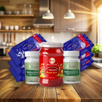 Isabella Sanitary pad (120 Pieces) 6 Packets|  With 1Taste Maker's Mixed Fruit Jam(450g)|And 2 Bottle Multivitamin tablets with Probiotics|11 Sets