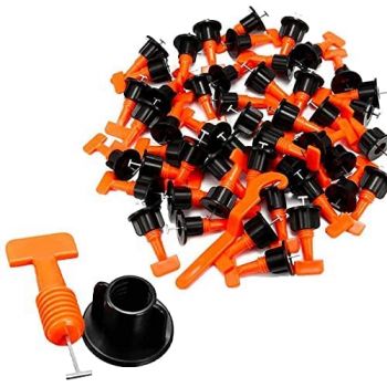 NIKTION 100 PCS Tile Leveling System Kit Tile Leveling Clip for Floor Wall Tiles Reusable Tile Levelling Tools