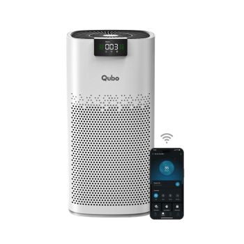 Qubo Smart Air Purifier for Home Q600, From Hero Group, For Large Spaces Up To 600 Sqft, Removes 99.99% Allergens, Filter Life 15000 Hrs,True HEPA H13 Filter, Energy Saver,Ultra Quiet BLDC Motor White