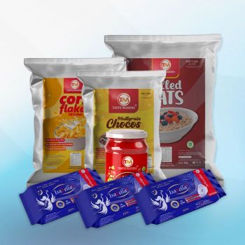 3 Isabella Sanitary pad Package 60 Pieces |Taste Maker's Multigrain Chocos 500g |Taste Maker's Corn flakes 500g |Taste Maker's Oats 1kg |1 Mixed Fruit Jam  450g (Combo)