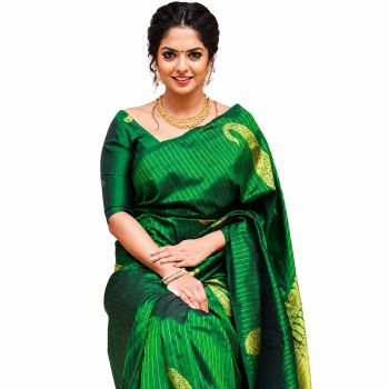 Women's Pure Soft Silk Saree With Blouse Piece  For Wedding 