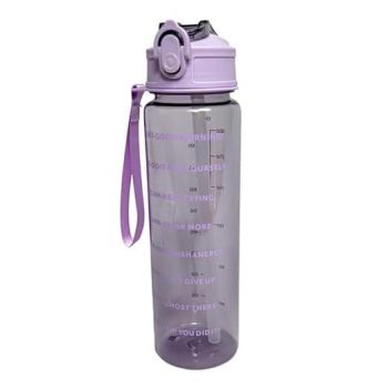 inulec Set of 3 Transparent Water Bottle 2000ML, 900ML, 300ML with Motivational Time Marker |Leak Proof&Break-Proof | Best Usage For Office/School/Gym/Travel (SET OF 3) (PURPLE)