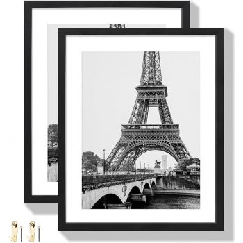 Mold Your Memories Aluminum photo frame set of 2 A4 Size wall photo frame and tabletop Frame for home decor. Metal Photo Frame (A4, Black)
