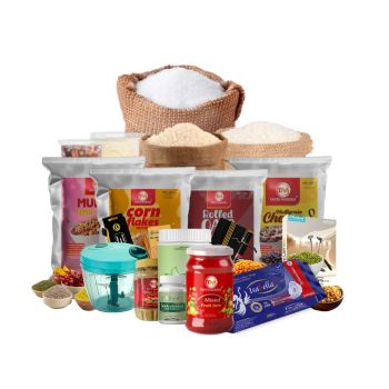 CHALO BHARATH Mega Subsidy Grocery Kit With Health management product ( Grocery , Utility & Multivitamin Tablets + Activated fibre )