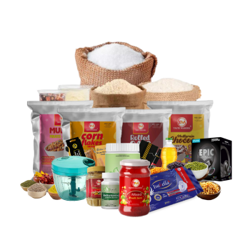 CHALO BHARATH Mega Subsidy Grocery Kit With Health management product ( Grocery , Utility & Multivitamin Tablets + Activated fibre and Bluetooth Over Ear Headphone  ) 21 Sets